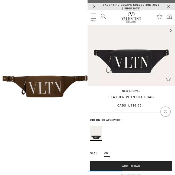 ❌SOLD❌Authentic Valentino Garavani rockstud VLTN Brown leather belt bag - Picture 5 of 17